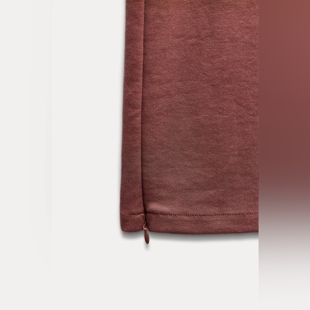 NWOT Zara Soft Mauve Brown Wide Leg Casual Cotton Jogger Trousers Sz L - Picture 10 of 10